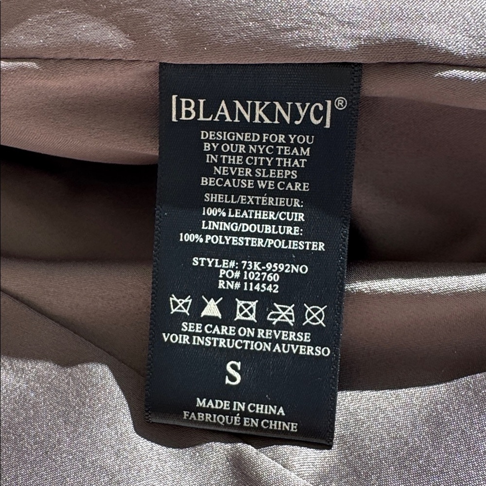 Blank NYC Taupe Light Brown Leather Moto suede Jacket size Small - Picture 9 of 13